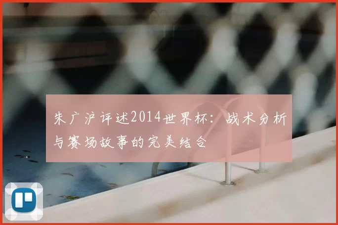朱广沪评述2014世界杯：战术分析与赛场故事的完美结合